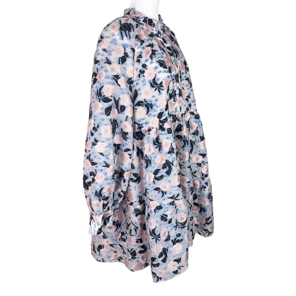 Stine Goya Jasmine Metallic Floral Brocade Organza Coquette Dress Size Large - Picture 4 of 11
